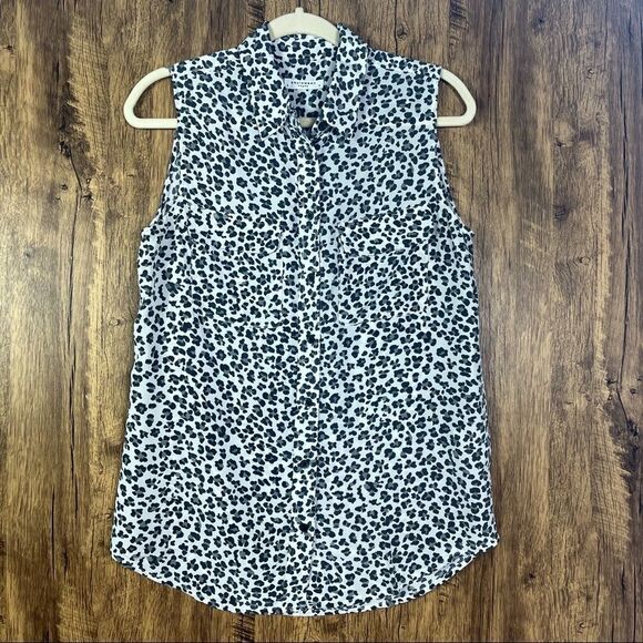 Equipment Femme Silk Animal Print Blouse, SP - Picture 4 of 10